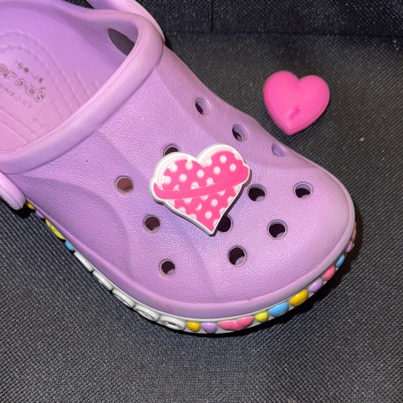 Jibbitz Shoes - JIBBITZ CROC SHOE CHARMS! Shoe not included. 
Two Heart Charms.